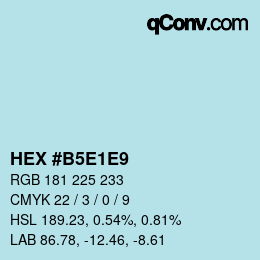 Color code: HEX #B5E1E9 | qconv.com