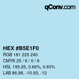 Color code: HEX #B5E1F0 | qconv.com