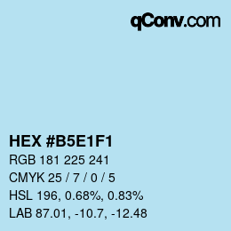 Color code: HEX #B5E1F1 | qconv.com