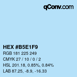 Color code: HEX #B5E1F9 | qconv.com
