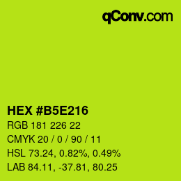 Color code: HEX #B5E216 | qconv.com