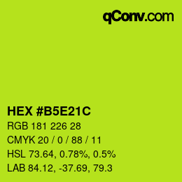 Color code: HEX #B5E21C | qconv.com