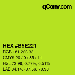 Color code: HEX #B5E221 | qconv.com
