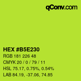 Color code: HEX #B5E230 | qconv.com