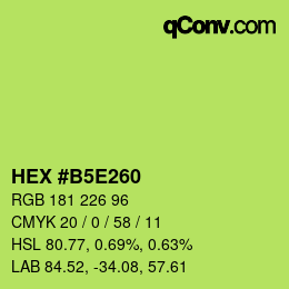 Color code: HEX #B5E260 | qconv.com