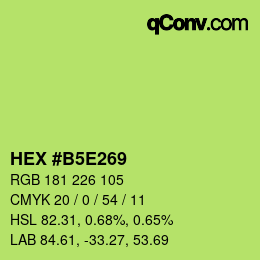 カラーコード: HEX #B5E269 | qconv.com