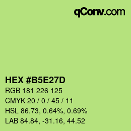 Color code: HEX #B5E27D | qconv.com