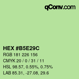 Color code: HEX #B5E29C | qconv.com