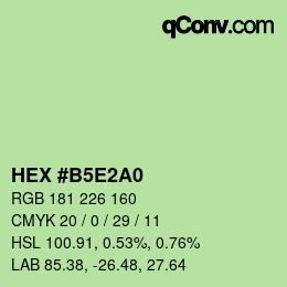 Farbcode: HEX #B5E2A0 | qconv.com