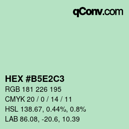 Color code: HEX #B5E2C3 | qconv.com
