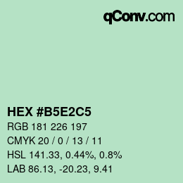 Color code: HEX #B5E2C5 | qconv.com