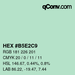 Color code: HEX #B5E2C9 | qconv.com