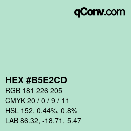 Color code: HEX #B5E2CD | qconv.com