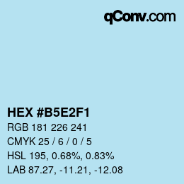 カラーコード: HEX #B5E2F1 | qconv.com
