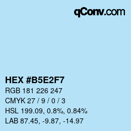 Color code: HEX #B5E2F7 | qconv.com