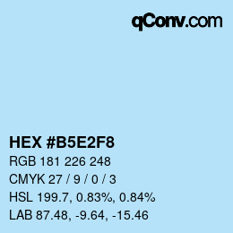 Farbcode: HEX #B5E2F8 | qconv.com