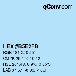 カラーコード: HEX #B5E2FB | qconv.com