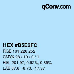 Color code: HEX #B5E2FC | qconv.com