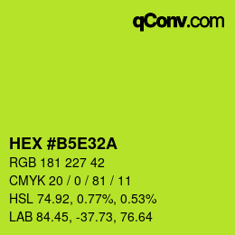 Color code: HEX #B5E32A | qconv.com