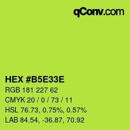 Color code: HEX #B5E33E | qconv.com