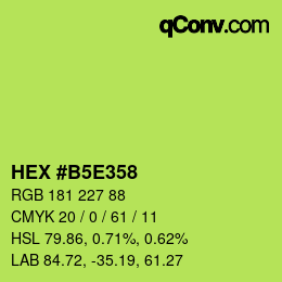Color code: HEX #B5E358 | qconv.com