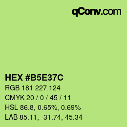 Farbcode: HEX #B5E37C | qconv.com