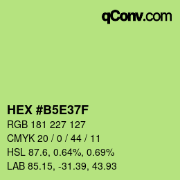 Color code: HEX #B5E37F | qconv.com