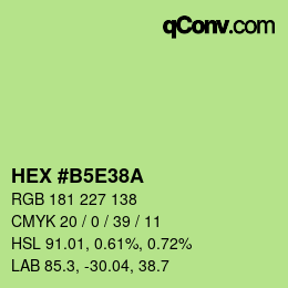 カラーコード: HEX #B5E38A | qconv.com