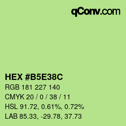 Farbcode: HEX #B5E38C | qconv.com