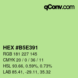 颜色代码: HEX #B5E391 | qconv.com