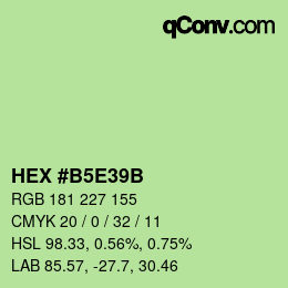 カラーコード: HEX #B5E39B | qconv.com
