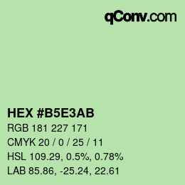 Código de color: HEX #B5E3AB | qconv.com