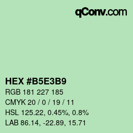 Color code: HEX #B5E3B9 | qconv.com