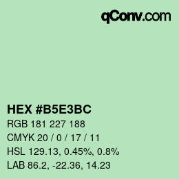 Color code: HEX #B5E3BC | qconv.com