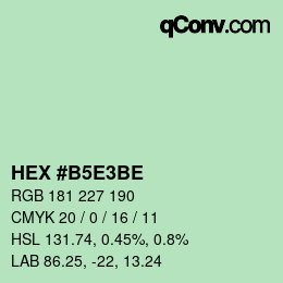 Color code: HEX #B5E3BE | qconv.com