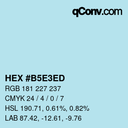 Color code: HEX #B5E3ED | qconv.com