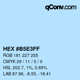 Color code: HEX #B5E3FF | qconv.com