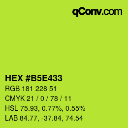 Color code: HEX #B5E433 | qconv.com