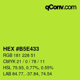 カラーコード: HEX #B5E433 | qconv.com