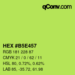 カラーコード: HEX #B5E457 | qconv.com