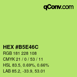 Color code: HEX #B5E46C | qconv.com