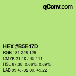 カラーコード: HEX #B5E47D | qconv.com
