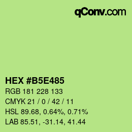 Color code: HEX #B5E485 | qconv.com