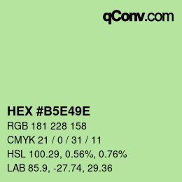 Código de color: HEX #B5E49E | qconv.com