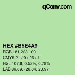 カラーコード: HEX #B5E4A9 | qconv.com