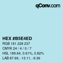 Color code: HEX #B5E4ED | qconv.com