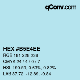 カラーコード: HEX #B5E4EE | qconv.com