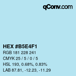 Color code: HEX #B5E4F1 | qconv.com