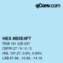 Color code: HEX #B5E4F7 | qconv.com