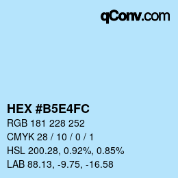 Color code: HEX #B5E4FC | qconv.com